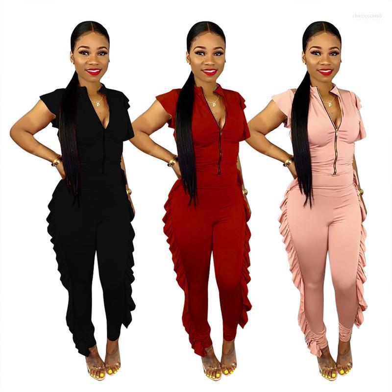 Women' Jumpsuits Women' & Rompers Fashion Casual High Waist Zipper Sexy Body Suit Ruffled Short-sleeved V-neck Bodycon Jumpsuit, Black
Women' Jumpsuits Women' & Rompers Fashion Casual High Waist Zipper Sexy Body Suit Ruffled Short-sleeved V-neck Bodycon Jumpsuit, Black