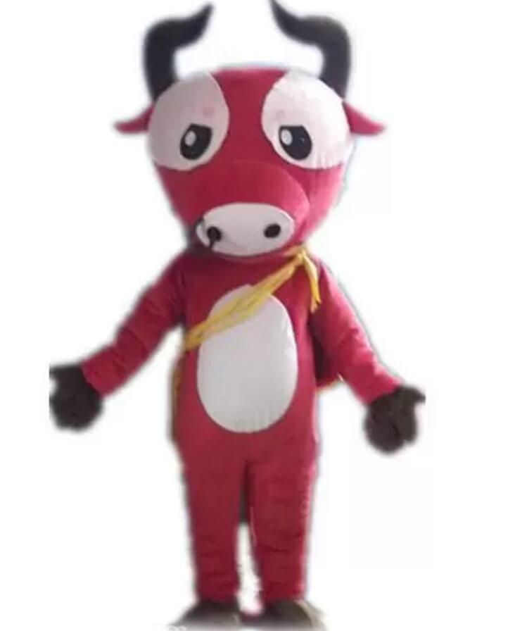 Factory Outlets a red yak mascot cosutme with a blue cloak for sale