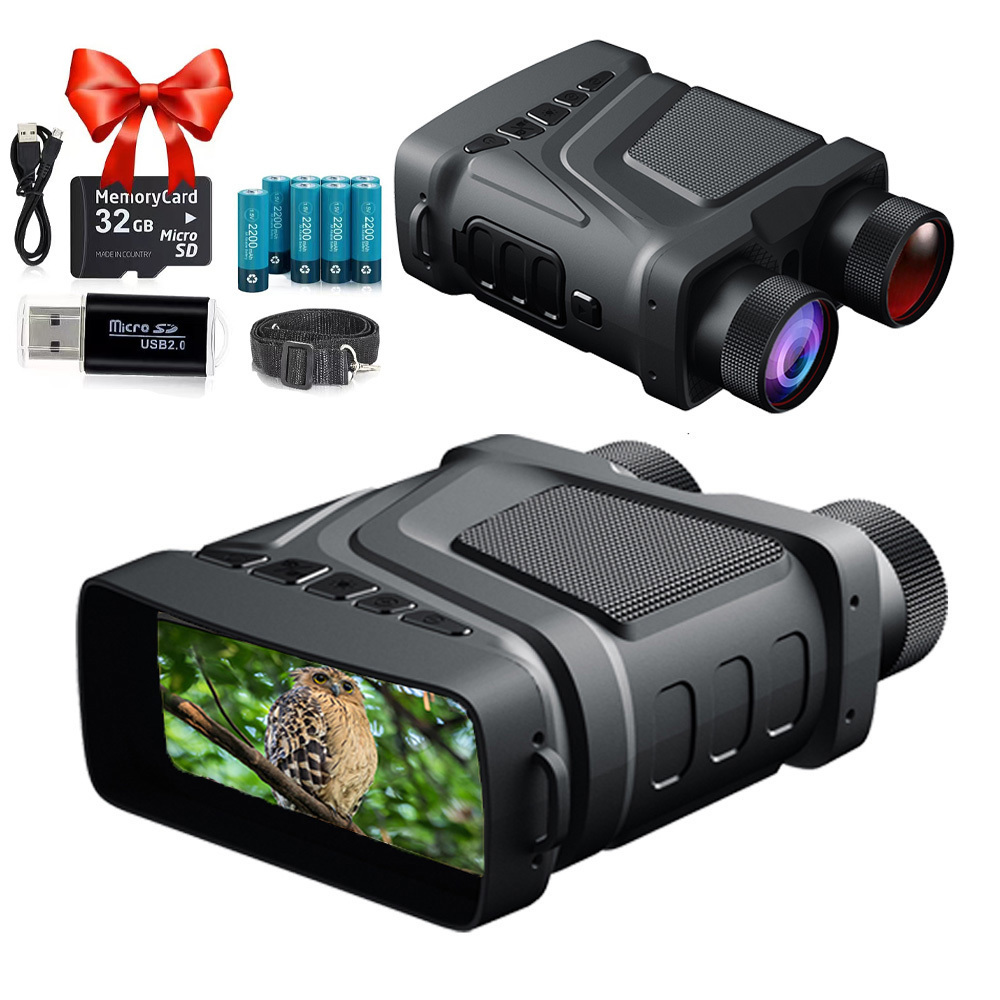 Telescopes R12 Binoculars Night Vision Device Rechargeable 6W 850nm Infrared 1080P HD 5X Digital Zoom Hunting Telescope Po Video R