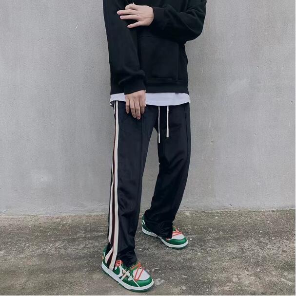 Side Striped Drawstring Casual Pants Men's Fleece Sweatpants Ankle Zipper High Street Straight Baggy Casual
Side Striped Drawstring Casual Pants Men's Fleece Sweatpants Ankle Zipper High Street Straight Baggy Casual