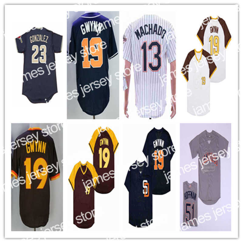Baseball Jerseys San Diego Vintage Baseball Jersey 21 KEN CAMINITI 19 TONY GWYNN 12 STEVE FINLEY 51 TREVOR HOFFMAN 23 ADRIAN GONZALEZ 9 BENITO SANTIAGO 31
