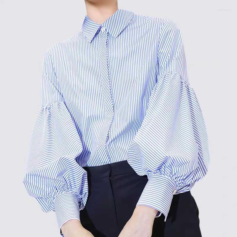Women' Blouses Women' & Shirts Ladies Fashion Striped Tops 2022 Spring And Autumn Puff Sleeve Button Up Shirt Turn-down Collar Long, Light blue
Women' Blouses Women' & Shirts Ladies Fashion Striped Tops 2022 Spring And Autumn Puff Sleeve Button Up Shirt Turn-down Collar Long, Light blue