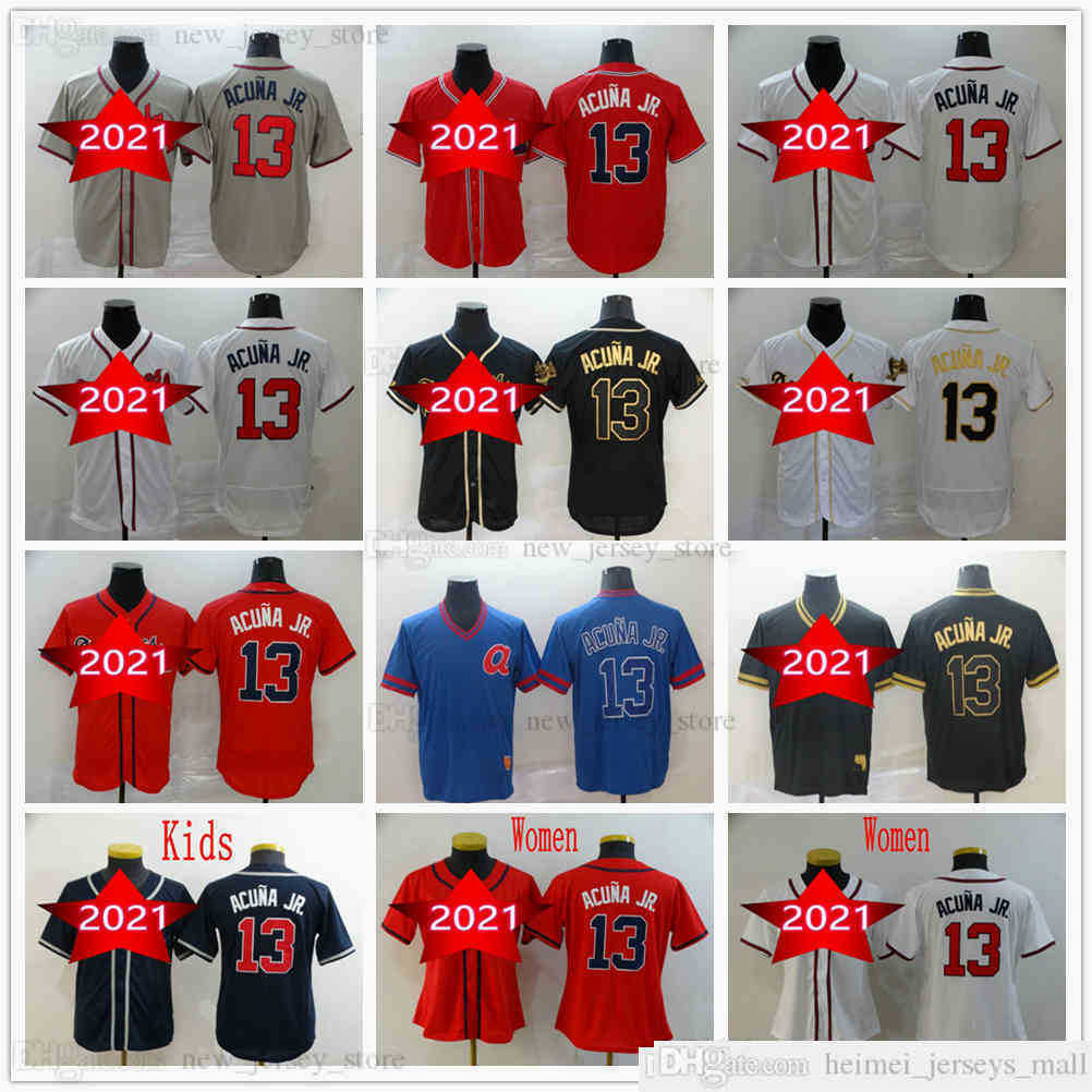 2021 Man Women Youth Kids Stitched Baseball 13 Ronald Acuna Jr. Jerseys Grey Black Gold White Red Dark Blue Jersey Size S-XXXL, Youth size s-xl
2021 Man Women Youth Kids Stitched Baseball 13 Ronald Acuna Jr. Jerseys Grey Black Gold White Red Dark Blue Jersey Size S-XXXL, Youth size s-xl