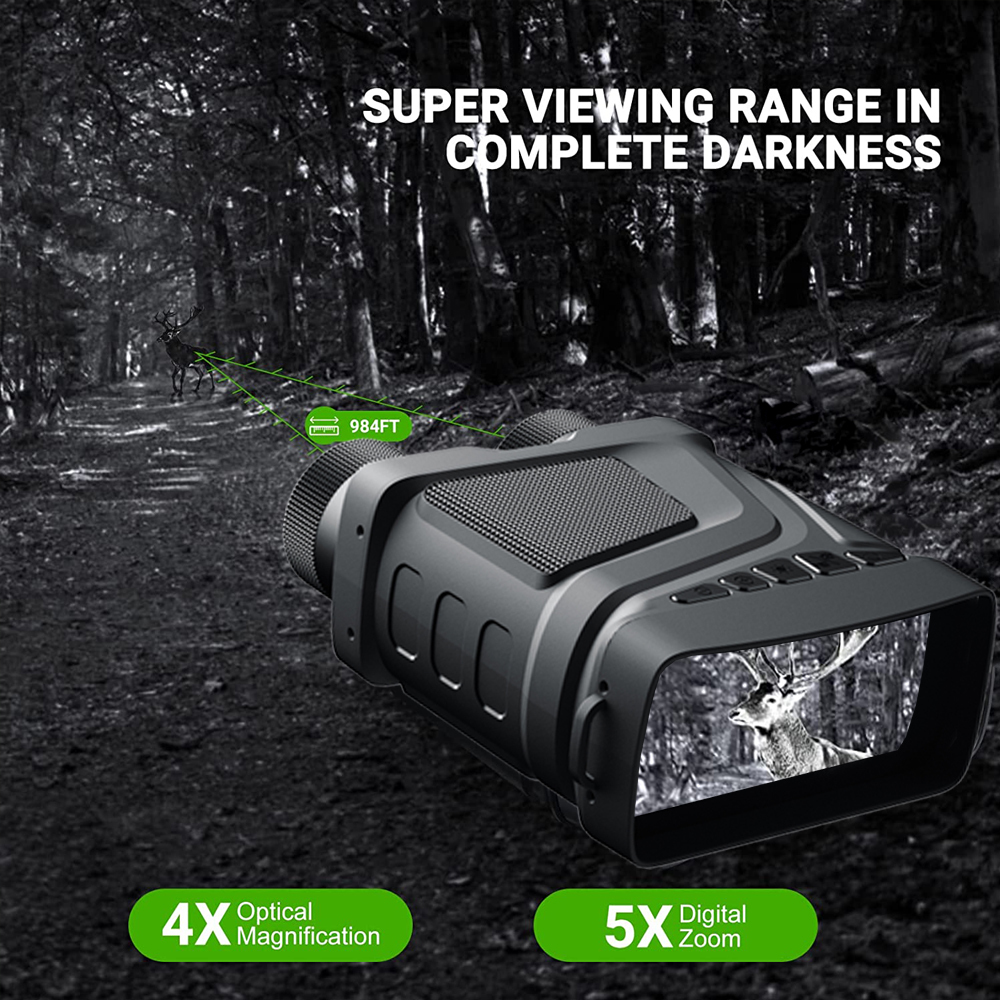 Telescopes R12 Binoculars Night Vision Device Rechargeable 6W 850nm Infrared 1080P HD 5X Digital Zoom Hunting Telescope Po Video R