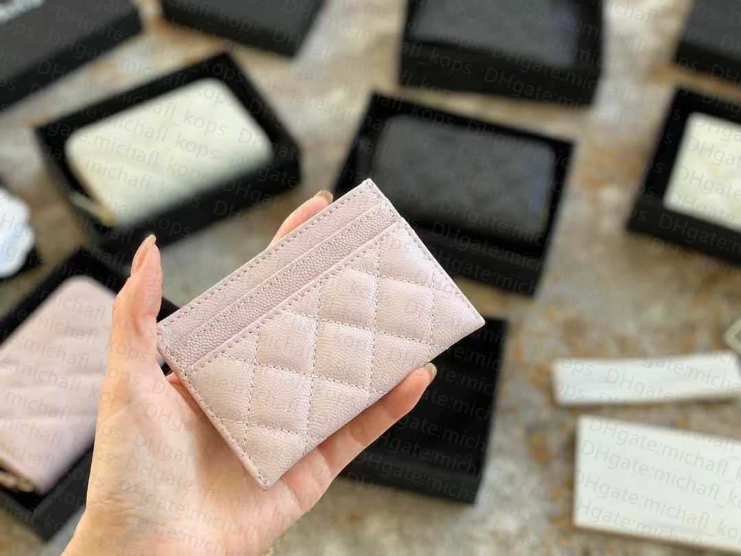 CF Card Holders 7A caviar leather diamond shaped luxury designer Fashion, Pink 
CF Card Holders 7A caviar leather diamond shaped luxury designer Fashion, Pink
