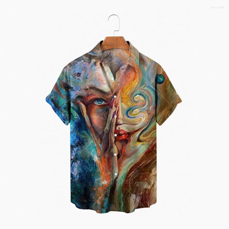 Men' Casual Shirts XL Men' Shirt Oil Painting Print Short-sleeved Lapel Fashion Slim Beachwear Hawaiian, Zm-368
Men' Casual Shirts XL Men' Shirt Oil Painting Print Short-sleeved Lapel Fashion Slim Beachwear Hawaiian, Zm-368