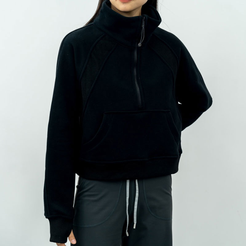 Yoga High Neck Sweatshirts Cropped Top Funnel Neck Half Zip Hoodie with Thumbholes Women Hoodies Sports Jacket Relaxed Fit Coat, Black
Yoga High Neck Sweatshirts Cropped Top Funnel Neck Half Zip Hoodie with Thumbholes Women Hoodies Sports Jacket Relaxed Fit Coat, Black