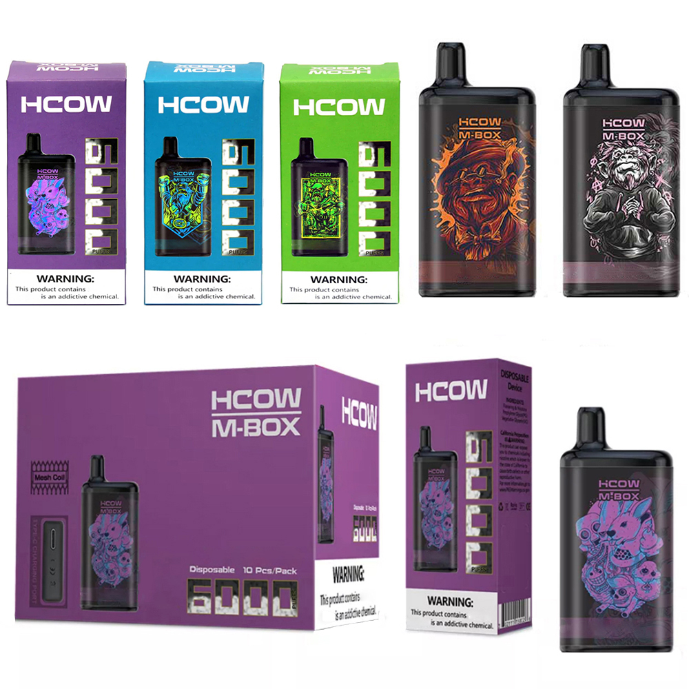 Authentic Hcow M-Box Disposable E cigarettes 6000 Puffs Vape Pen 15ml Pre-filled Mesh Coil Pods Cartridge 850mAh Rechargeable Battery bang xxl randm tornado
Authentic Hcow M-Box Disposable E cigarettes 6000 Puffs Vape Pen 15ml Pre-filled Mesh Coil Pods Cartridge 850mAh Rechargeable Battery bang xxl randm tornado