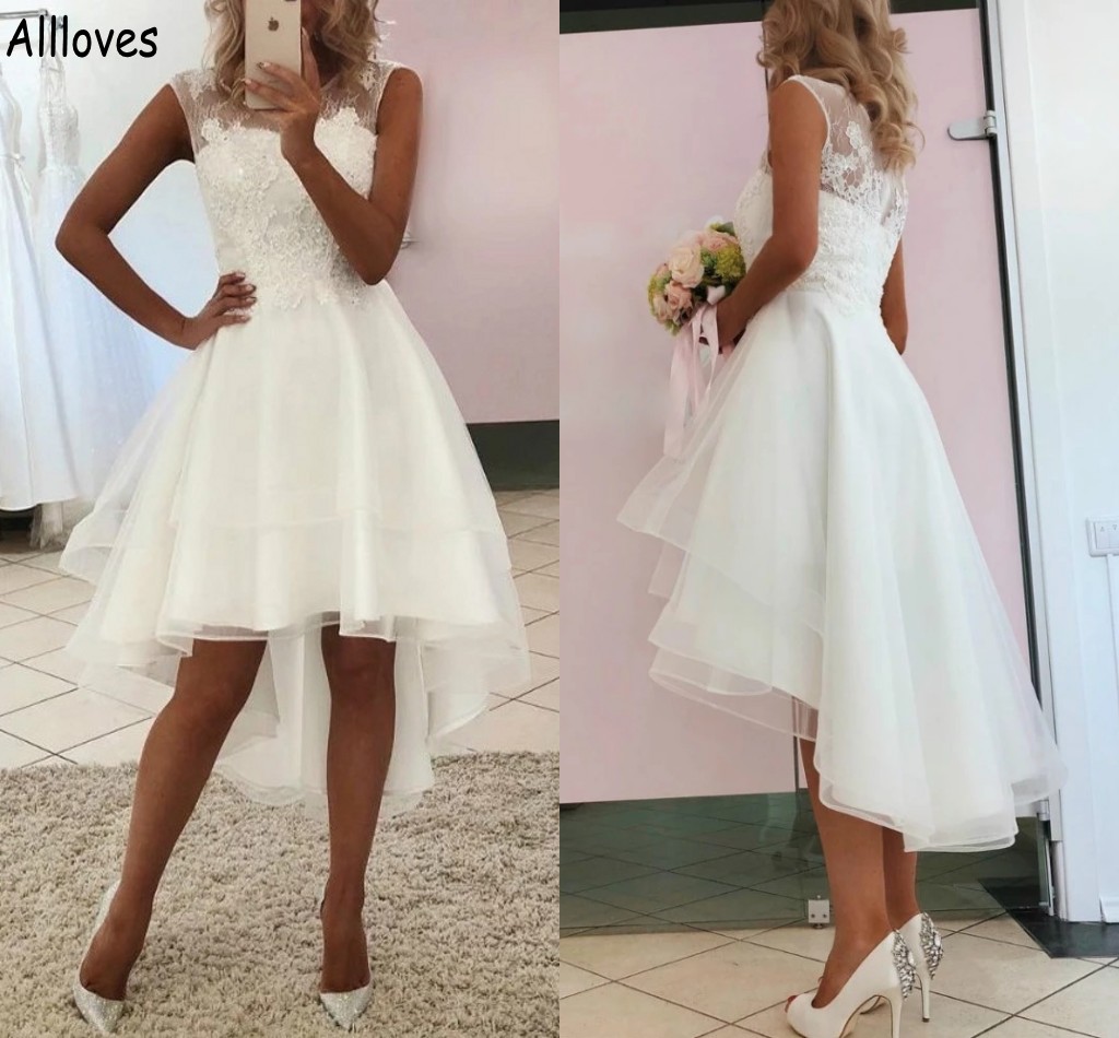 Hi-lo Summer Beach Short A Line Wedding Dresses Jewel Neck Lace Appliques Beaded Boho Bridal Gowns For Women Plus Size Simple Fashion Second Reception Dress CL0201, Khaki
Hi-lo Summer Beach Short A Line Wedding Dresses Jewel Neck Lace Appliques Beaded Boho Bridal Gowns For Women Plus Size Simple Fashion Second Reception Dress CL0201, Khaki