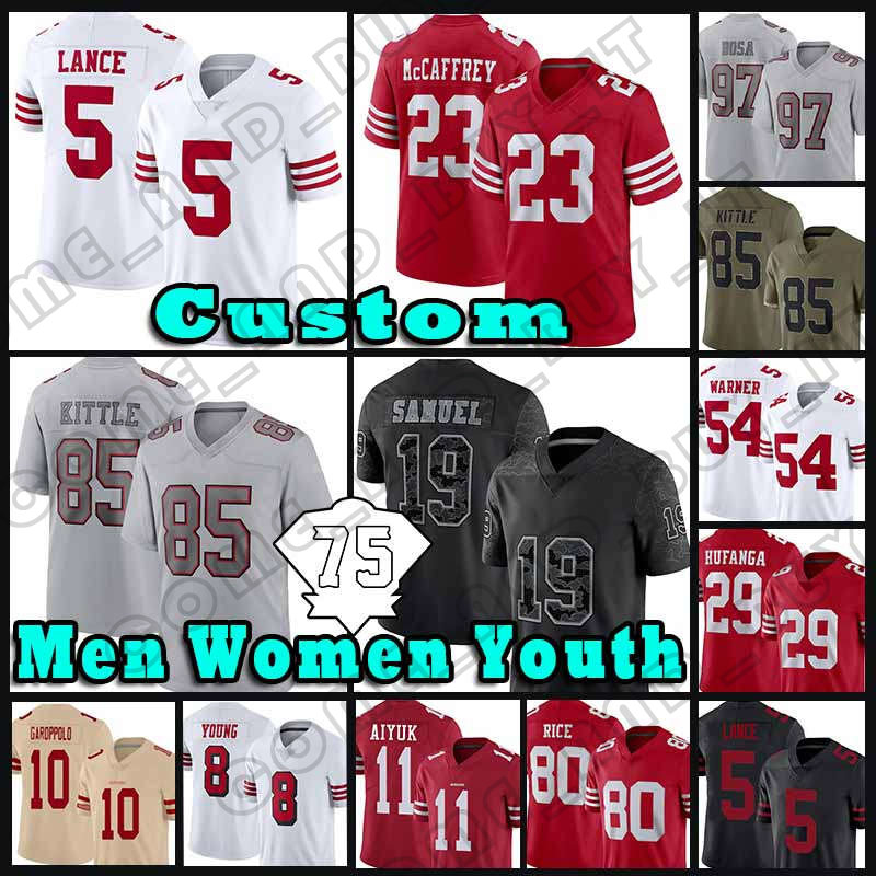 Christian McCaffrey Football George Kittle Trey Lance Jersey Deebo Samuel Nick Bosa Jimmy Garoppolo Kyle Juszczyk Brandon Aiyuk 49ers Fred Warner Elijah Mitchell, Custom men 2022+patch(49ren)
Christian McCaffrey Football George Kittle Trey Lance Jersey Deebo Samuel Nick Bosa Jimmy Garoppolo Kyle Juszczyk Brandon Aiyuk 49ers Fred Warner Elijah Mitchell, Custom men 2022+patch(49ren)