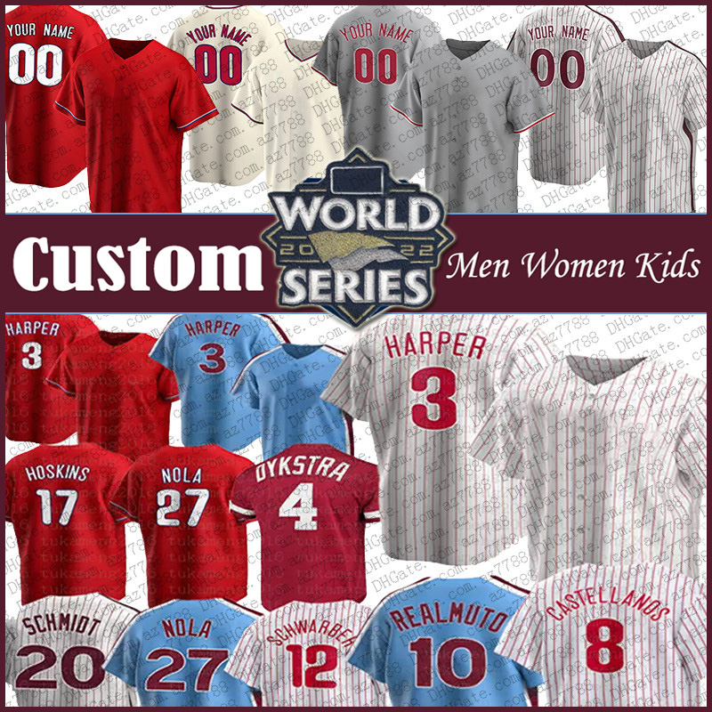 Bryce 3 Harper 10 J.T. Realmuto Baseball Jersey 2022 World Series Custom Philadelphia 17 Rhys Hoskins 12 Kyle Schwarber 27 Aaron Nola Zack Wheeler Phillies Bryson Stott, Shown
Bryce 3 Harper 10 J.T. Realmuto Baseball Jersey 2022 World Series Custom Philadelphia 17 Rhys Hoskins 12 Kyle Schwarber 27 Aaron Nola Zack Wheeler Phillies Bryson Stott, Shown