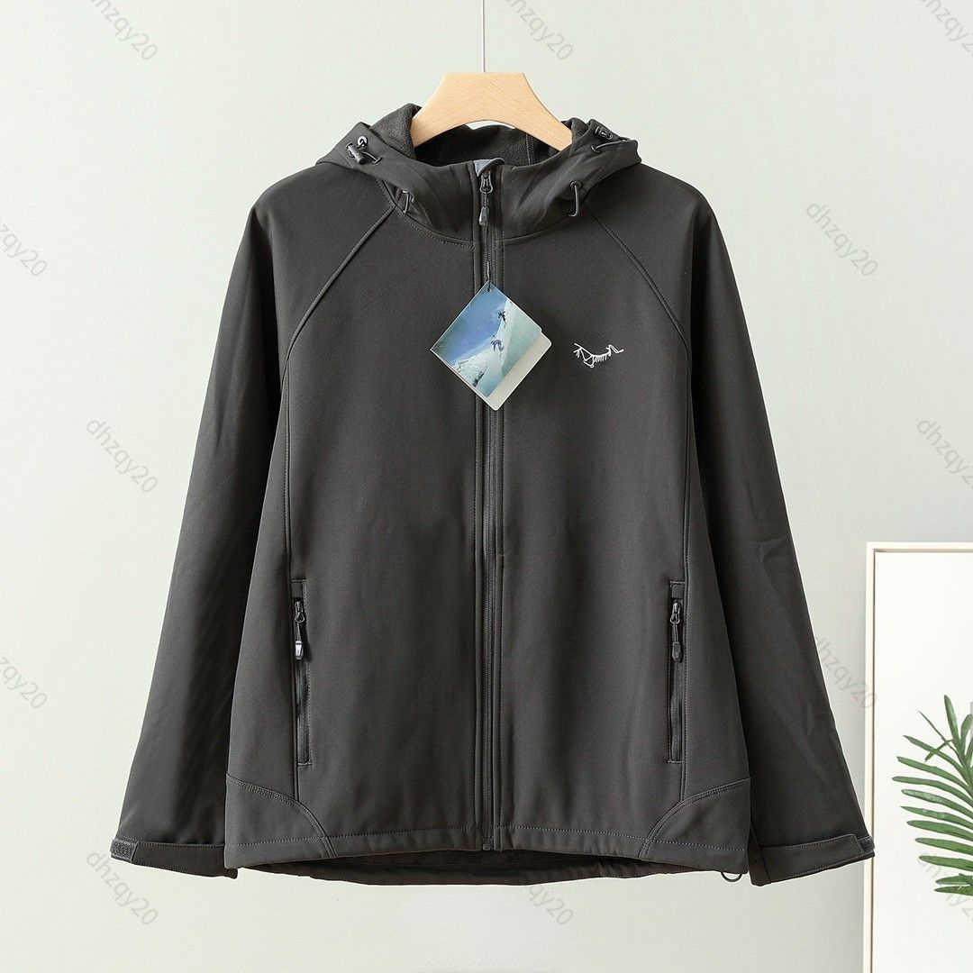Arc Jacket Windproof Sportswear High Quality Bird Soft Shell Waterproof Jacket Outdoor Sports Embroidery Couple Hoodie Sweatshirt With Fleece Warm Zip
