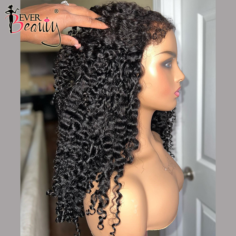 New fashion Deep Curly Human Hair Wigs For black Women glueless afro hd front none lace Brazilian Virgin Hair wig 150% density Diva1