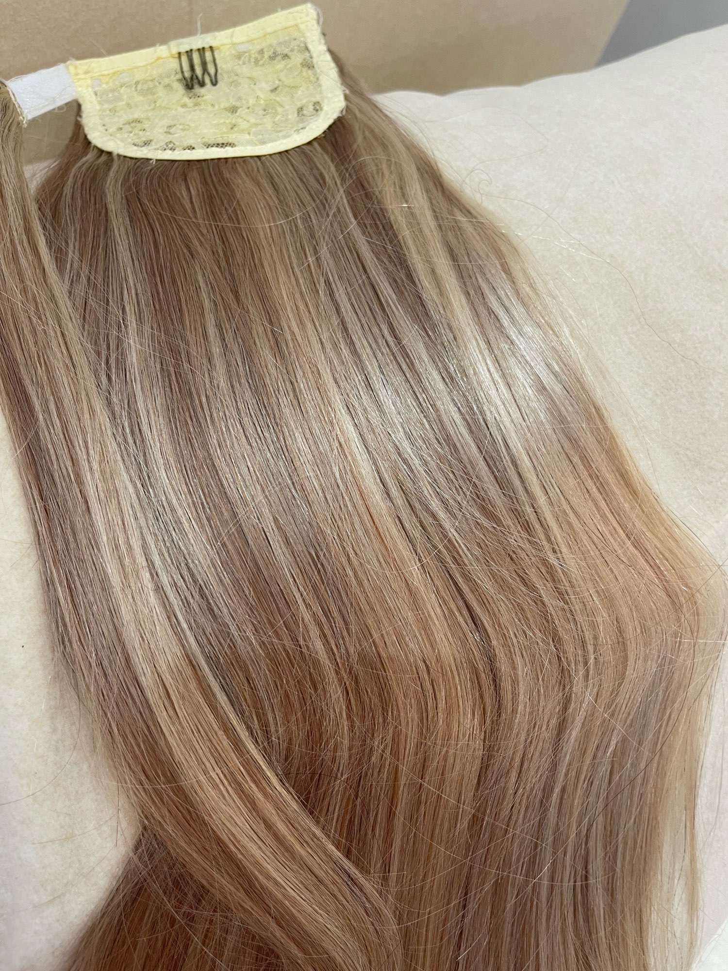 Blonde Ponytail Human Hair Remy Ponytail Extension Wrap Around Natural virgin Hairs Straight Thick ends double drawn p18/613 120g