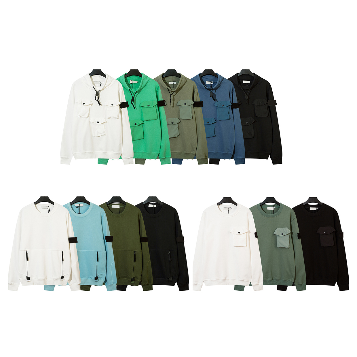 Sweatshirt for Men Women Compass Badge Cotton Pockets Zipper Round Neck Fashion High Streetwear Autumn Winter, B-1
Sweatshirt for Men Women Compass Badge Cotton Pockets Zipper Round Neck Fashion High Streetwear Autumn Winter, B-1