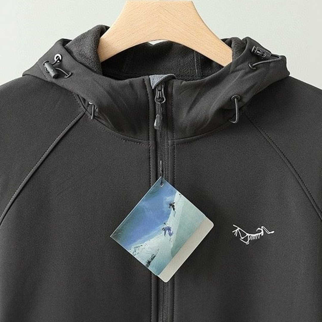 Arc Jacket Windproof Sportswear High Quality Bird Soft Shell Waterproof Jacket Outdoor Sports Embroidery Couple Hoodie Sweatshirt With Fleece Warm Zip
