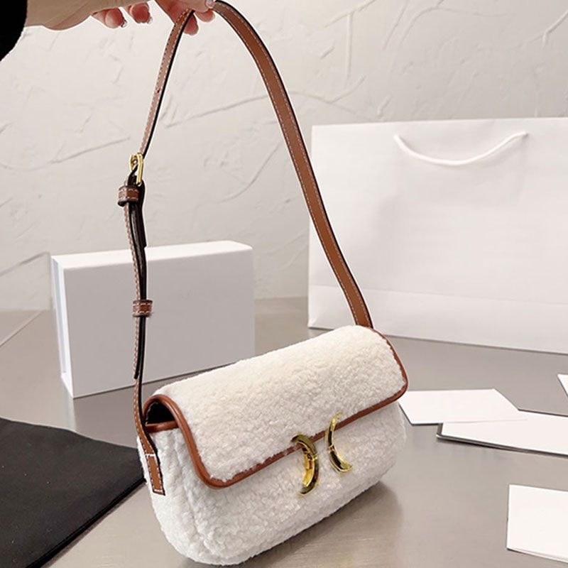 Luxury Plush Bag Flap Armpit Wool Bags Soft Women Brand Handbags Small Purse Woman Tote Bags Faux Fur Gold Hardware Buckle Adjustable Strap Pouch Purses, Brown
Luxury Plush Bag Flap Armpit Wool Bags Soft Women Brand Handbags Small Purse Woman Tote Bags Faux Fur Gold Hardware Buckle Adjustable Strap Pouch Purses, Brown