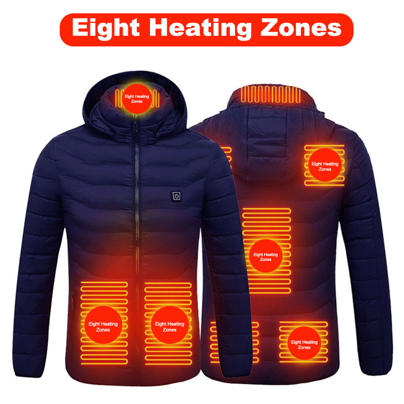 Men's Down Parkas Heated Jacket Coat USB Electric Cotton Heater Thermal Clothing Chaleco Termico Heating Vest Mens Clothes 221022