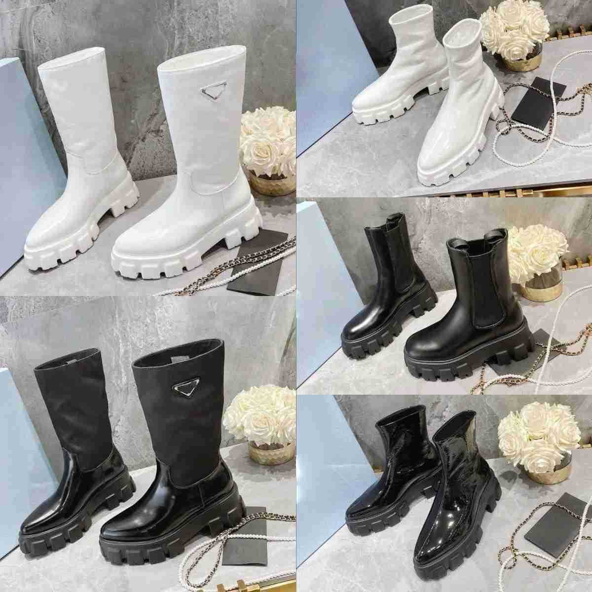 Luxurys Designer brand P Ankle Boots Black white snow booties Chelsea boots Smooth Leather Oxford Anti slip Wear resistant Classic Knee Boot Motorcycle Shoe
Luxurys Designer brand P Ankle Boots Black white snow booties Chelsea boots Smooth Leather Oxford Anti slip Wear resistant Classic Knee Boot Motorcycle Shoe