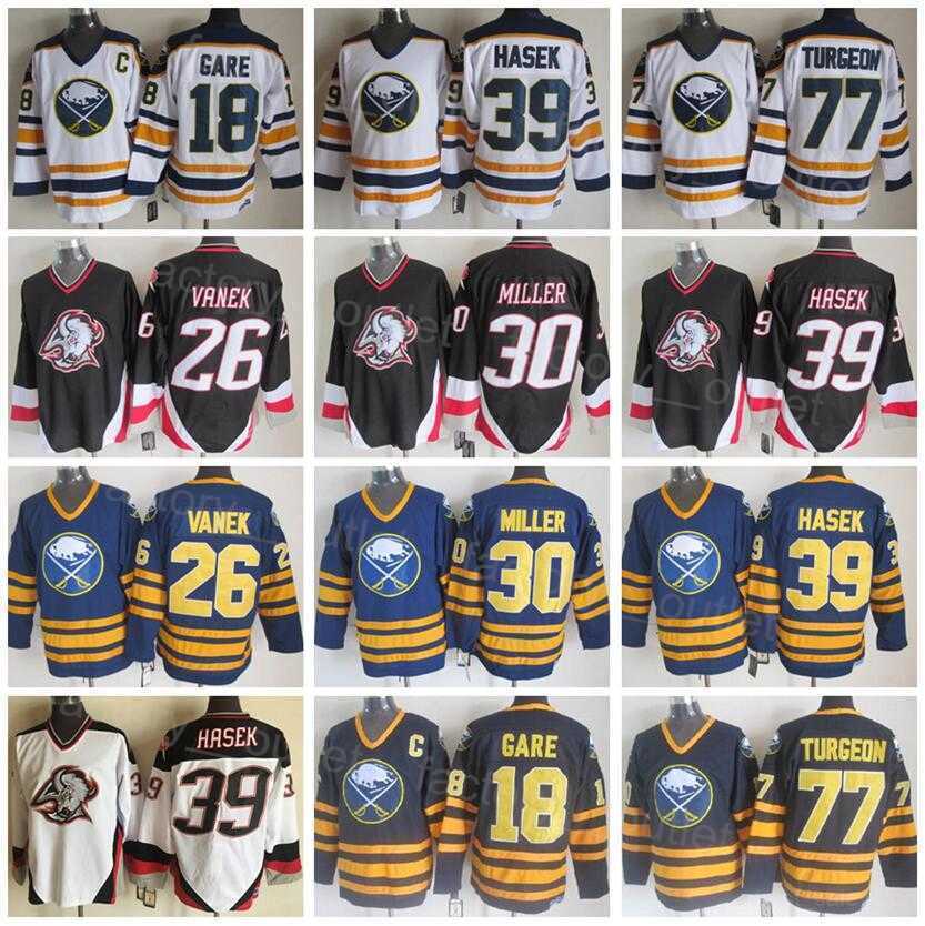 Retro Buffalo Throwback Sabres Hockey 39 Dominic Hasek Jersey 77 Pierre Turgeon 26 Thoma Vanek 18 Danny Gare 30 Ryan Miller Vintage Classic, White
Retro Buffalo Throwback Sabres Hockey 39 Dominic Hasek Jersey 77 Pierre Turgeon 26 Thoma Vanek 18 Danny Gare 30 Ryan Miller Vintage Classic, White