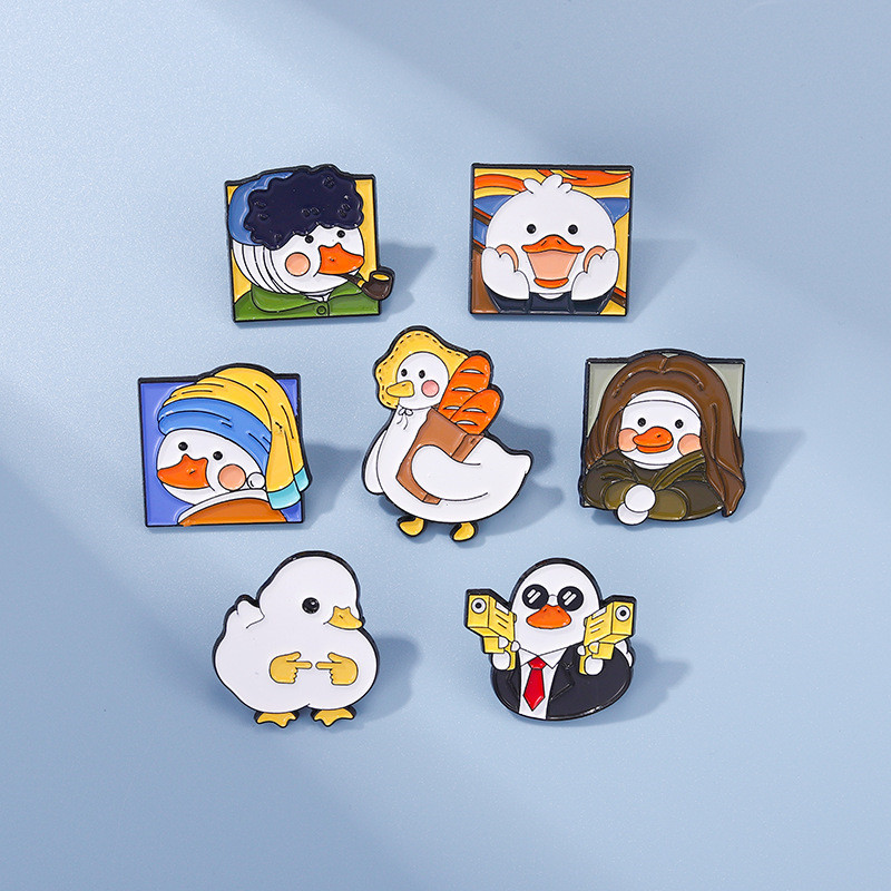 Oil Painting Duck Enamel Brooches Exquisite Cartoon Alloy Paint Badges Buckles Scream Picasso Ducklings Lapel Pins
Oil Painting Duck Enamel Brooches Exquisite Cartoon Alloy Paint Badges Buckles Scream Picasso Ducklings Lapel Pins