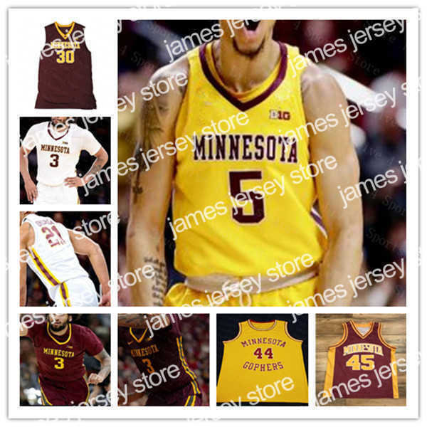 College Basketball Wears Custom Ncaa Basketball Minnesota Golden Gophers Jersey Marcus Carr Liam Robbins Both Gach Gabe Kalscheur Brandon Johnson Isaiah Ihnen 4XL