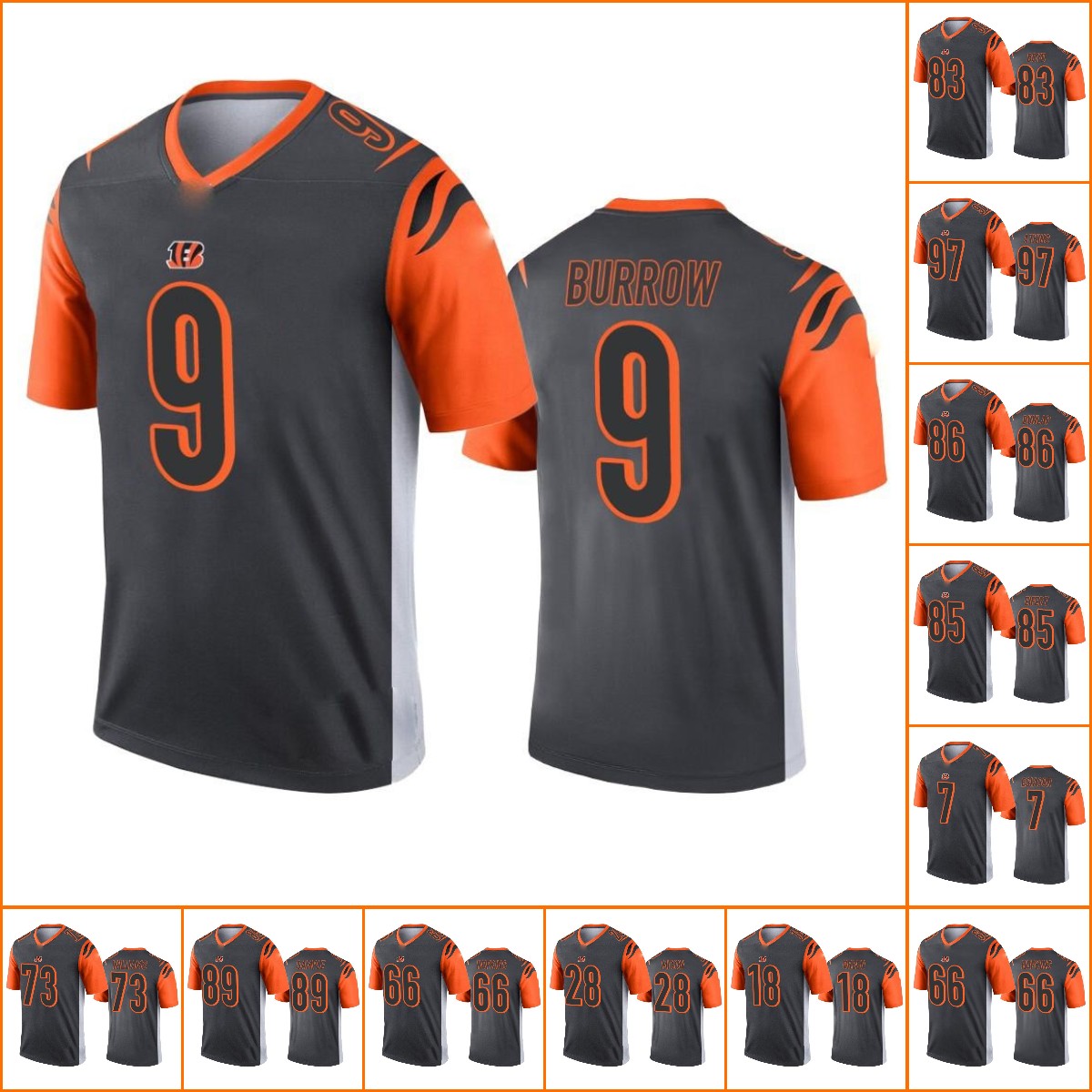 Jersey Custom Cincinnati''Bengals''Men #9 Joe Burrow 85 Tee Higgins 18 A.J. Green 28 Mixon''NFL''Women Youth Silver Inverted Legend Wholesale
Jersey Custom Cincinnati''Bengals''Men #9 Joe Burrow 85 Tee Higgins 18 A.J. Green 28 Mixon''NFL''Women Youth Silver Inverted Legend Wholesale