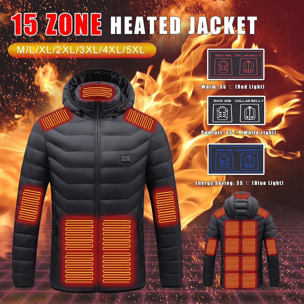 Men's Down Parkas Heated Jacket Coat USB Electric Cotton Heater Thermal Clothing Chaleco Termico Heating Vest Mens Clothes 221022