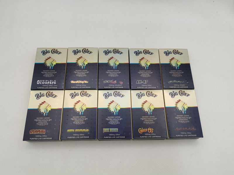 Packaging Bags Big Chief Vape Cartridge 0.8ml Ceramic Glass Tank Premium distillate Cartridges Dab Pen Wax Vaporizer Empty Cartridges 510 Thread Thick Oil Carts
Packaging Bags Big Chief Vape Cartridge 0.8ml Ceramic Glass Tank Premium distillate Cartridges Dab Pen Wax Vaporizer Empty Cartridges 510 Thread Thick Oil Carts