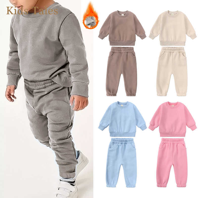 Clothing Sets Kids Boys Girl Essential Clothes Set Toddler Solid Fleece Crewneck SweatshirtJogger Sweatpants Pieces Children Sport Tracksuit Y2210, Thick 1
Clothing Sets Kids Boys Girl Essential Clothes Set Toddler Solid Fleece Crewneck SweatshirtJogger Sweatpants Pieces Children Sport Tracksuit Y2210, Thick 1