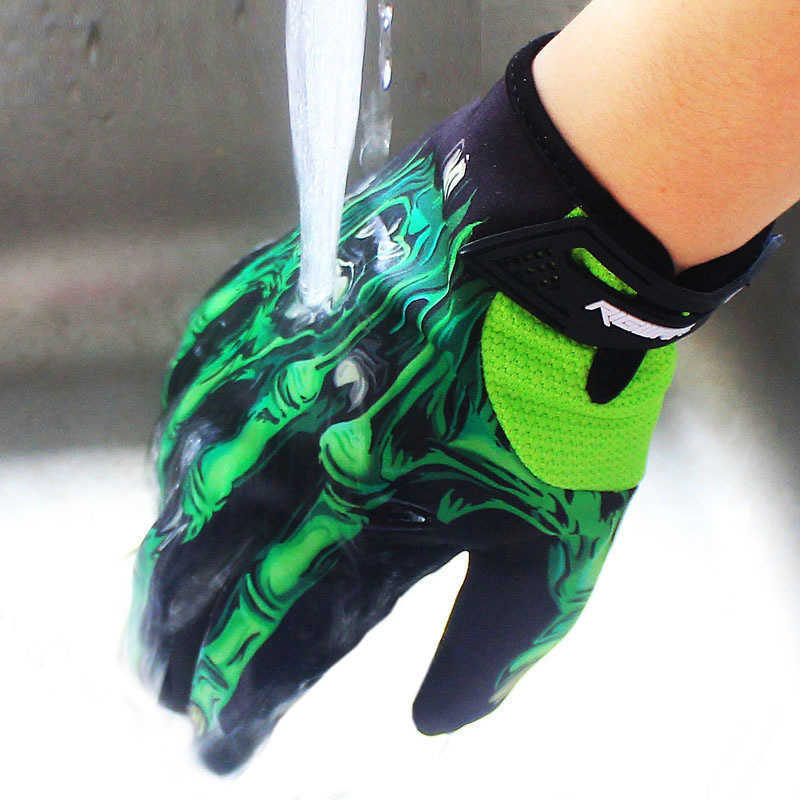 Cycling Gloves Motorcyc Winter Bike Riding Joint Printing Motor Full Finger ghost cl Windproof Men Women Guantes Moto L221024