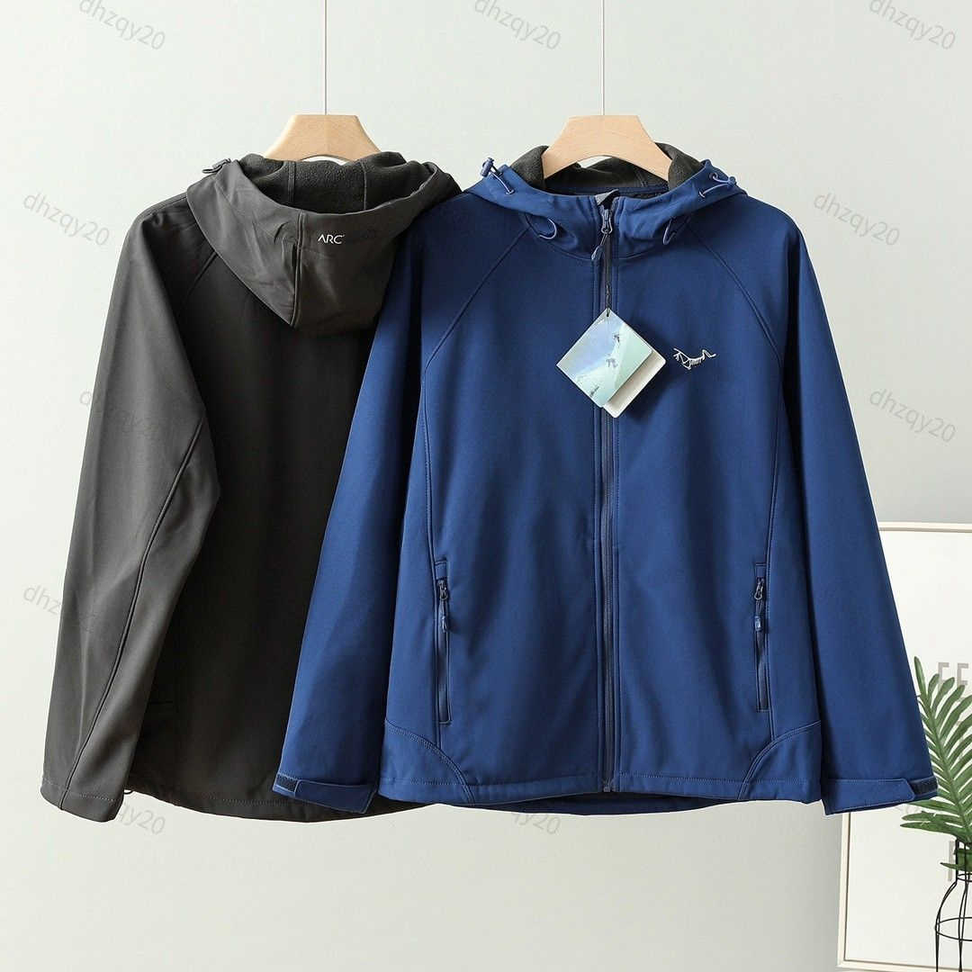 Arc Jacket Windproof Sportswear High Quality Bird Soft Shell Waterproof Jacket Outdoor Sports Embroidery Couple Hoodie Sweatshirt With Fleece Warm Zip