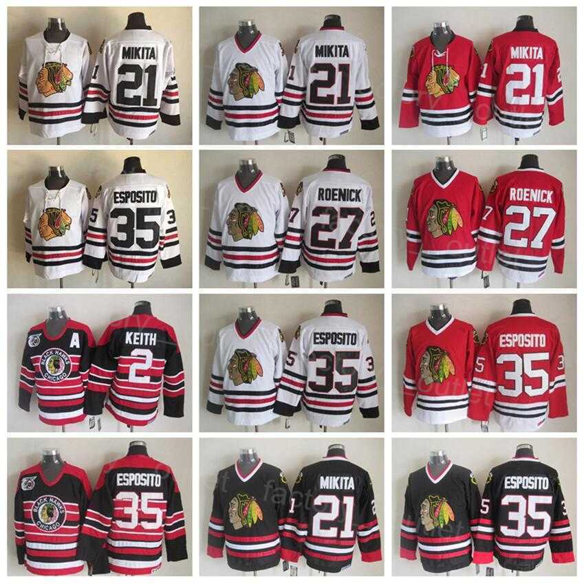 Vintage Chicago Throwback Blackhawks Hockey 2 Duncan Keith Jersey Retro 35 Tony Esposito 27 Jeremy Roenick 21 Stan Mikita Team Black Red White Color Breathable
Vintage Chicago Throwback Blackhawks Hockey 2 Duncan Keith Jersey Retro 35 Tony Esposito 27 Jeremy Roenick 21 Stan Mikita Team Black Red White Color Breathable