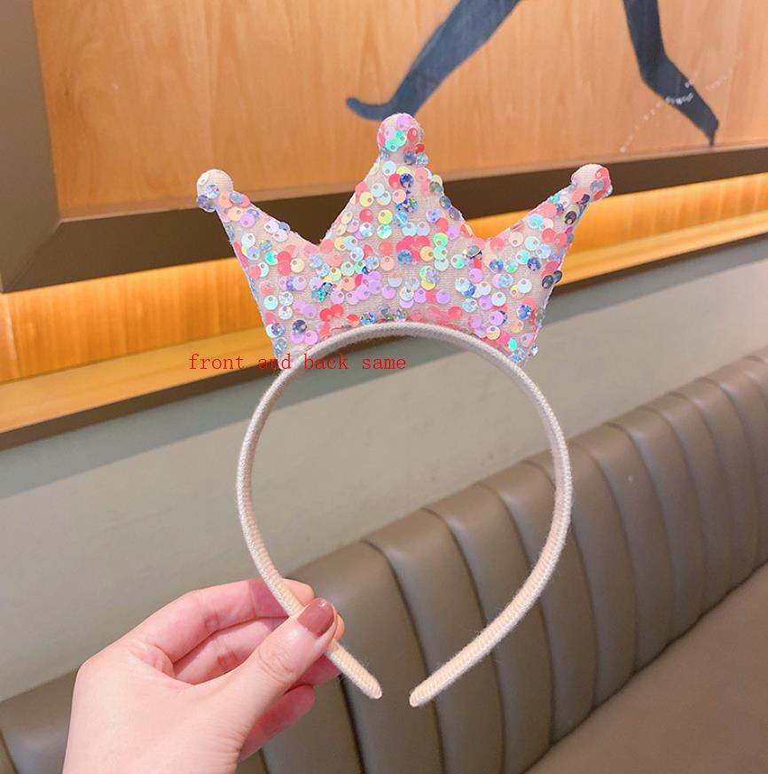 Crown Headbands Double Sides Sequins Tiaras Fashion Hair Accessories Hairband Princess Girls Birthday Party Headpiece