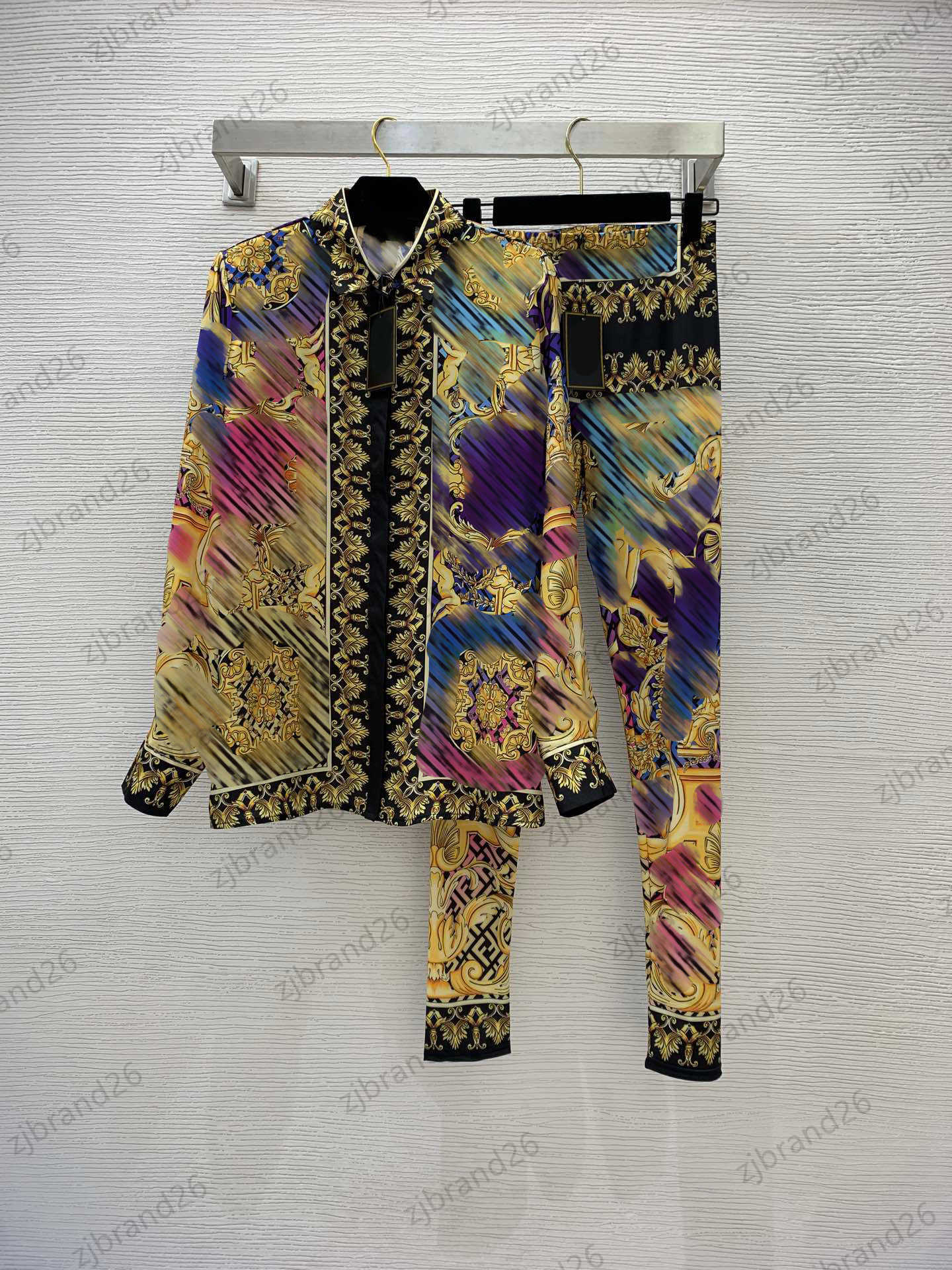 Womens Two Piece Pants Gradient Double F Vintage Print Suit Single Breasted Buttons Loose Long-sleeved Shirts Elastic Waist Slim Casual Trousers Women Clothes, 13
Womens Two Piece Pants Gradient Double F Vintage Print Suit Single Breasted Buttons Loose Long-sleeved Shirts Elastic Waist Slim Casual Trousers Women Clothes, 13
