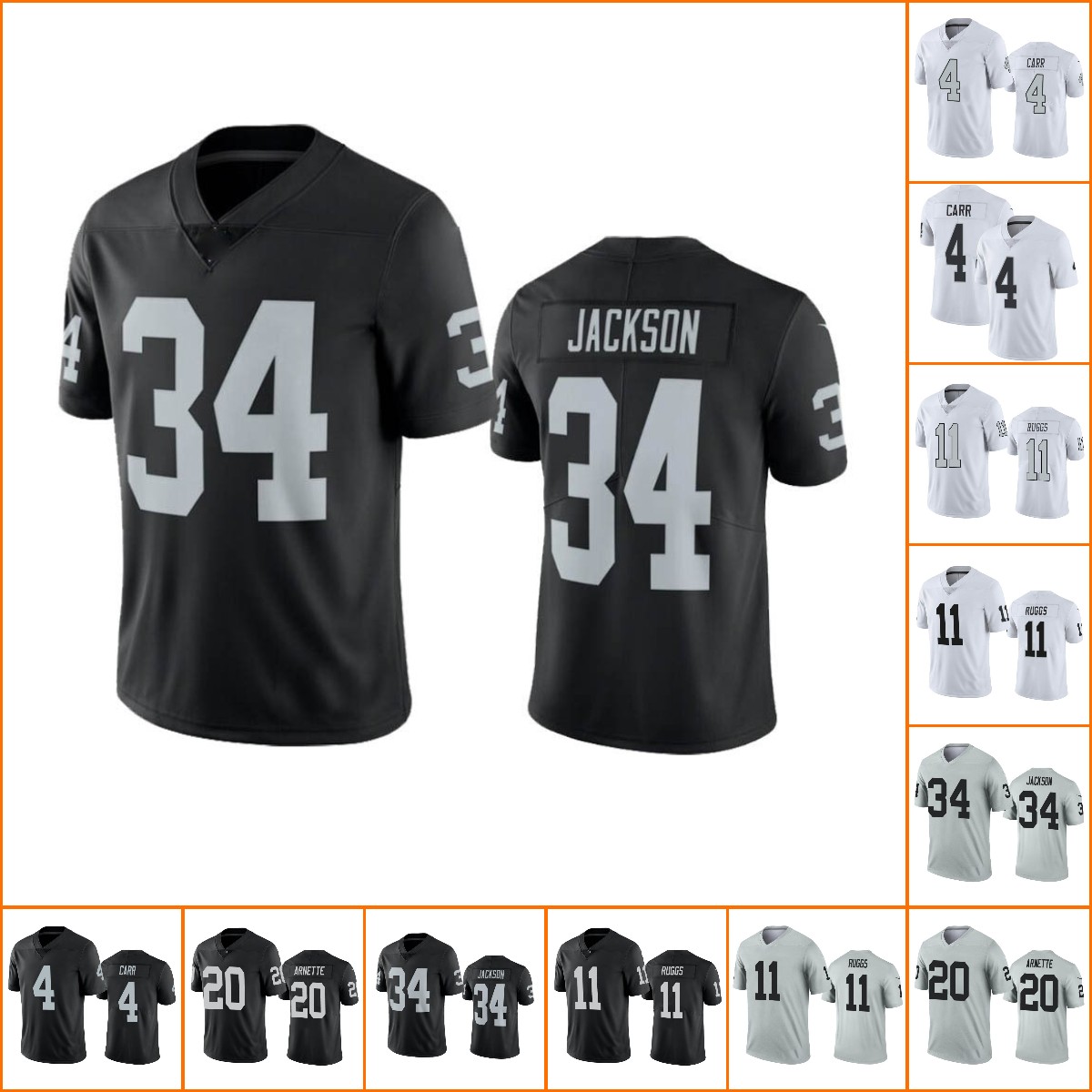 Jersey Custom Las Vegas''Raiders''Men #4 Derek Carr 34 Bo Jackson 11 Henry Ruggs''NFL''Youth Women Jersey Wholesale, 17
Jersey Custom Las Vegas''Raiders''Men #4 Derek Carr 34 Bo Jackson 11 Henry Ruggs''NFL''Youth Women Jersey Wholesale, 17