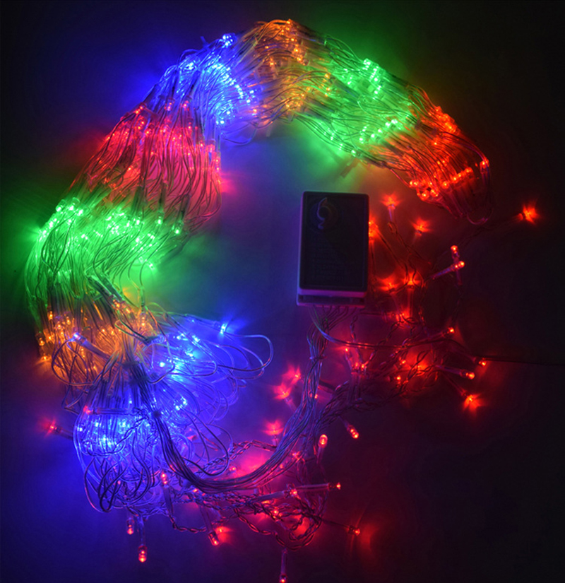 3M Peacock Net Mesh Led Strings Light 404 LED Outdoor Fairy Garland 8 Lighting Modes for Garden Wall Decoration
