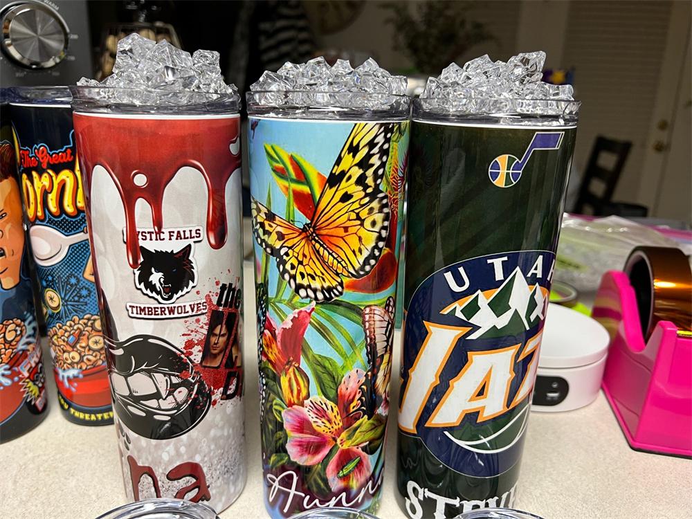 US CA Warehouse 50pcs/Carton 20oz Sublimation Tumblers Straight Blanks White 304 Stainless Steel Vacuum Insulated Slim DIY Cup Car Coffee Mugs Party G