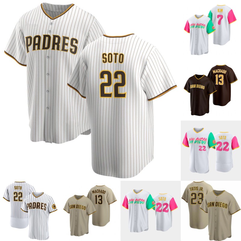 San Diego Juan Soto Padre Baseball Jersey Fernando Tatis Jr. Manny Machado Tony Gwynn Wil Myers Yu Darvish Jake Cronenworth Trent Grisham Ha-Seong Xander Bogaerts, Youth tan s-xl
San Diego Juan Soto Padre Baseball Jersey Fernando Tatis Jr. Manny Machado Tony Gwynn Wil Myers Yu Darvish Jake Cronenworth Trent Grisham Ha-Seong Xander Bogaerts, Youth tan s-xl