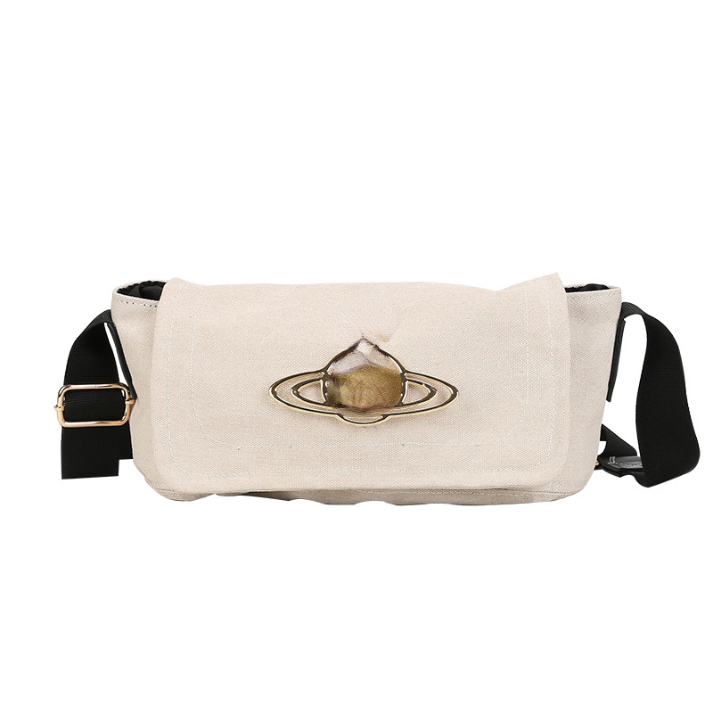 Women's Canvas Bags Retro Classic Saturn Pattern Crossbody Bag