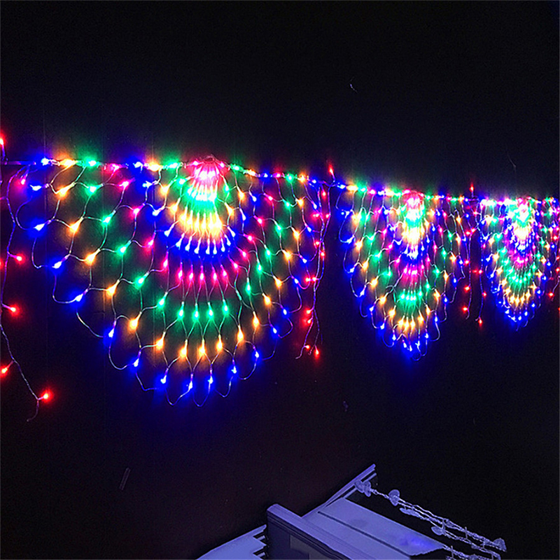 3M Peacock Net Mesh Led Strings Light 404 LED Outdoor Fairy Garland 8 Lighting Modes for Garden Wall Decoration