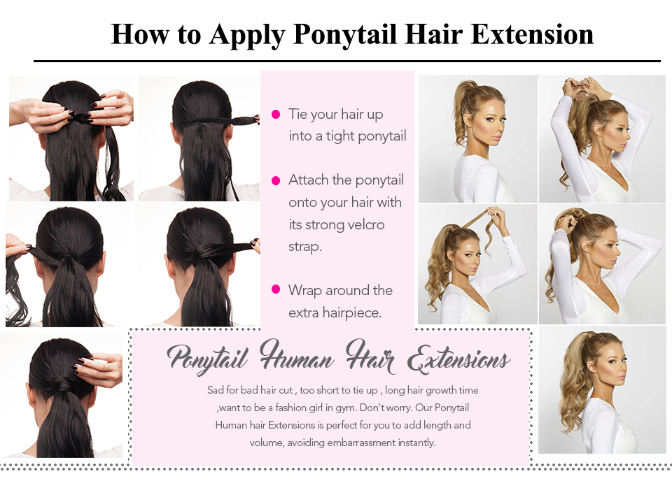 Ponytail Human Hair extension Wrap Around Highlight Blond Ponytails Clip In Extensions Real brazilian Balayage Straight Pony tail hairpiece p4/22 12in