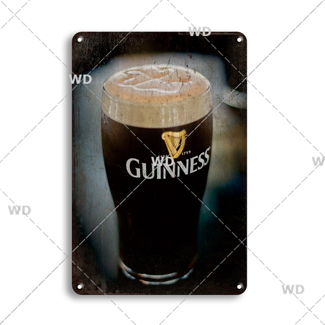 Vintage British Guinness Time Metal Painting Beer Signs Metal Plaque Tin Plate Poster For Bar Pub Club Man Cave Wall Decor Woo