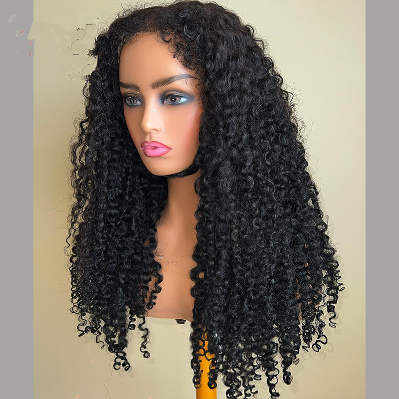 2022 trend Deep Curly Human Hair Wigs For black Women glueless afro hd front none lace Brazilian Virgin Hair wig