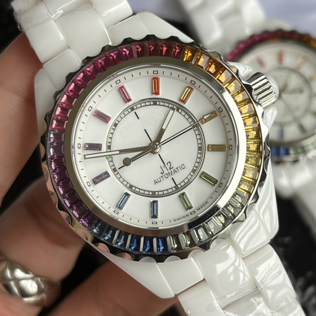 ELECTRO DREAM Watch Designer Rainbow diamond crystal Ceramic Mechanical automatic Watchs man 38MM for woman Lady writewatch ladies Premium gift 009