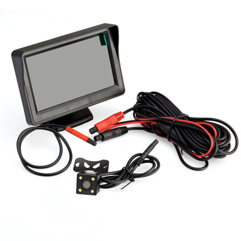 4.3 inch 12V Car Video Rear View Camera Monitor Backup Reverse Camera Kit Night Vision Reversing Parking System