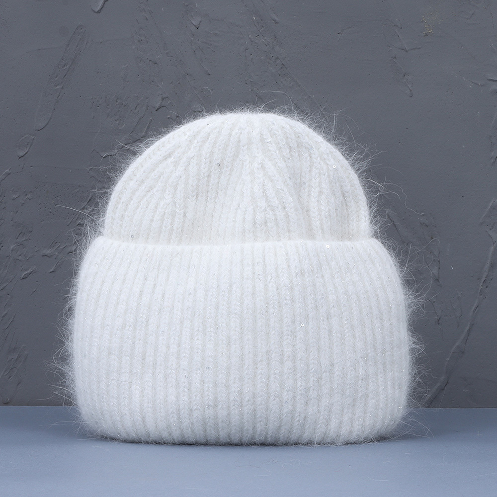 BeanieSkull Caps Autumn Winter Rabbit Hair Hat Warm Beanies s Casual Women Solid Adult Cashmere Knitted Beanie with Bright Wire 221024