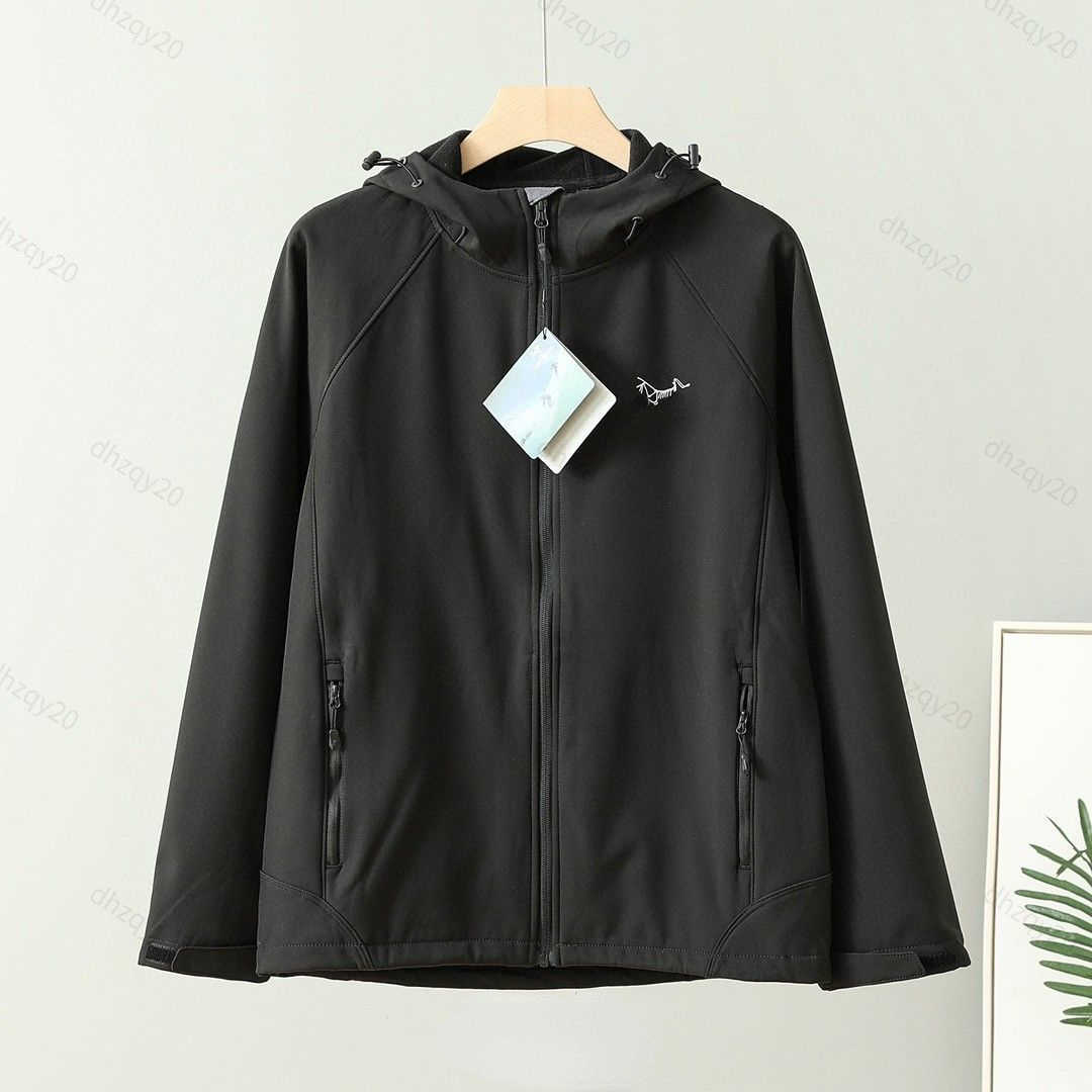 Arc Jacket Windproof Sportswear High Quality Bird Soft Shell Waterproof Jacket Outdoor Sports Embroidery Couple Hoodie Sweatshirt With Fleece Warm Zip