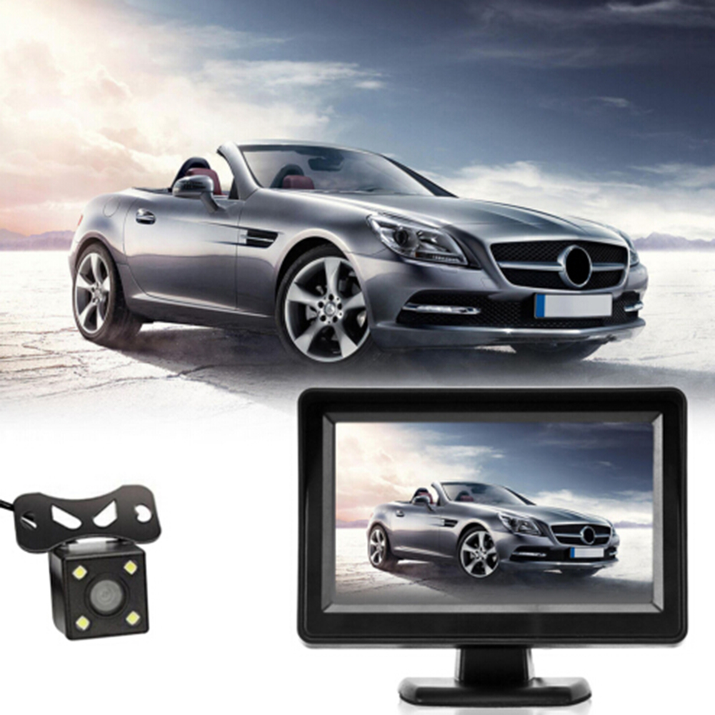 4.3 inch 12V Car Video Rear View Camera Monitor Backup Reverse Camera Kit Night Vision Reversing Parking System