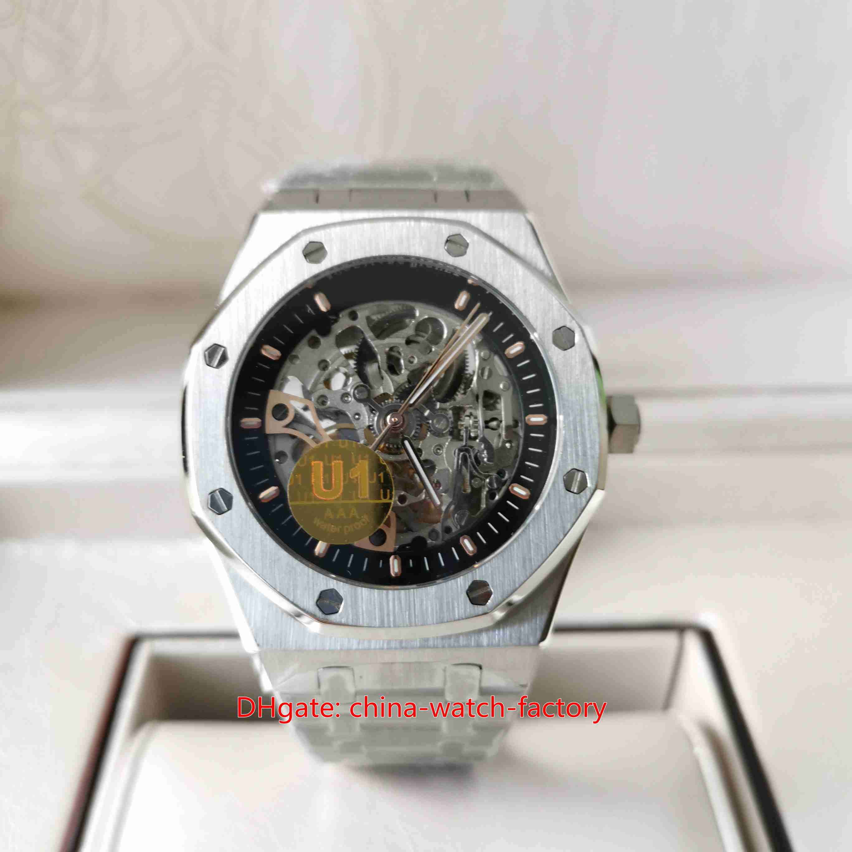 U1F Maker Mens Watch 41mm Skeleton 26518OR.OO.1220OR.01 Designer Sapphire Glass Watches Stainless Steel Transparent Mechanical Automatic Men's Wristwatches